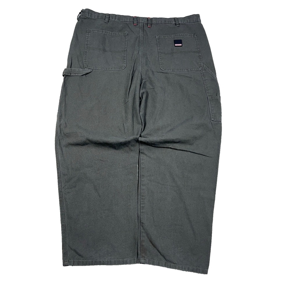 Craftsman Pants Men 44x32 Green Carpenter Canvas Baggy Dark Olive Vintage Y2K